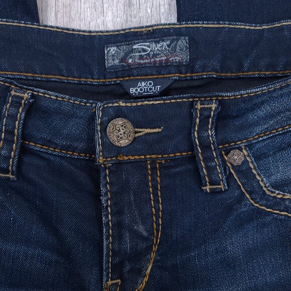 Silver Jeans Women's 31x30 Aiko Bootcut Boot Medium Blue Denim Mid Rise Pant - Picture 6 of 9